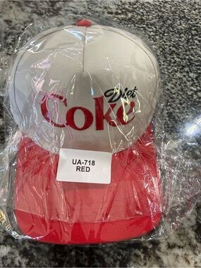 Diet Coke Embroidered Two-Tone Baseball Cap - Red & Cream